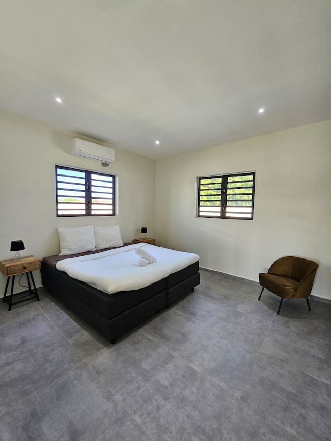 Air-conditioned bedroom with double bed