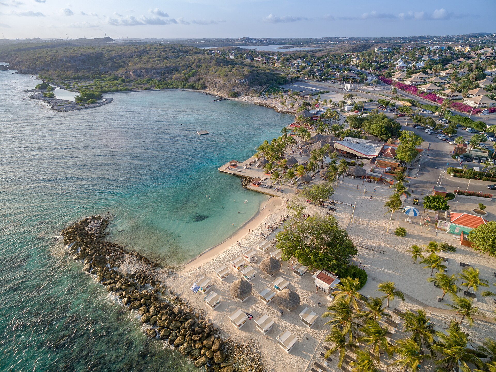 Jan Thiel Beach and its sheltered swimming bay, Curaçao