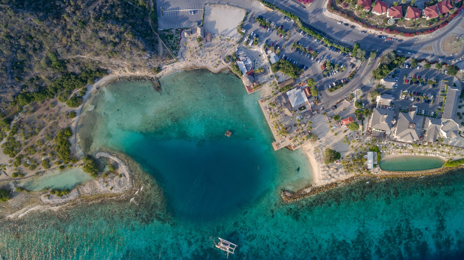 Jan Thiel Bay from above, Curaçao