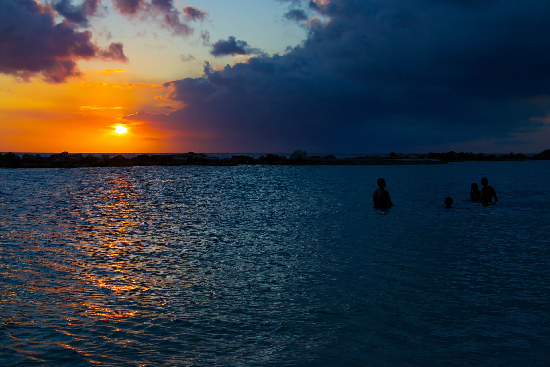 Evening swim at Seaquarium Beach, next to Mambo Beach, Curaçao